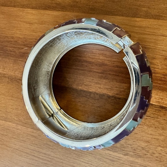 Aztec Pattern Enameled Clamper Bracelet - Picture 6 of 10